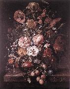 RUYSCH, Rachel Bouquet in a Glass Vase dsf China oil painting reproduction